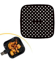 Renkli Isıya Dayanıklı Yıkanılabilir Silikon Fırın Ve Airfryer Kare Pişirme Matı 21,5 Cm (Çok Renkli)