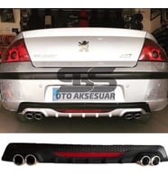 Peugeot 407 Difüzör Arka Tampon Eki 4 Egzoz Çıkışlı Siyah Reflektörlü