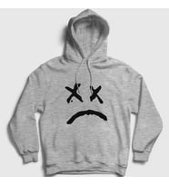 Presmono Unisex Gri Sad Face Lil Peep Kapüşonlu Sweatshirt 38097tt (Gri)