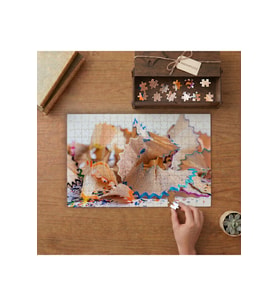 Boya Kalemleri Kabukları Tasarımı 240 parça Ahşap Puzzle Ahşap Kutuda MP03177