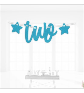 2 Yaş Yıldızlı Two Yazı, 90 cm - Mavi