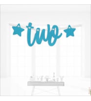 2 Yaş Yıldızlı Two Yazı, 90 cm - Mavi