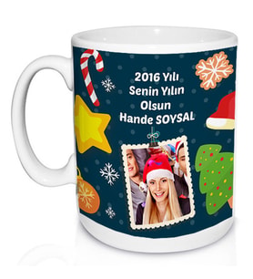 Kişiye Özel Mutlu Yıllar Arkadaşım Kupa Bardak