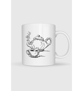 Çay Kahve Cafe Çizim İçecek Tasarımlı Kupa Bardak