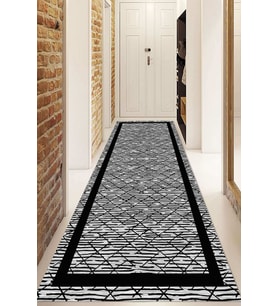 Dijital Baskılı Kaymaz Taban Yıkanabilir Modern Yolluk Ve Koridor Halısı NDU-HS-475 (Gri)