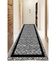 Dijital Baskılı Kaymaz Taban Yıkanabilir Modern Yolluk Ve Koridor Halısı NDU-HS-475 (Gri)