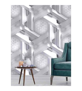 
Dreamwall 3D Geometrik Petek Izgara Desenli Tekstil Duvar Kağıdı (Gri)