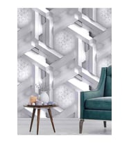 
Dreamwall 3D Geometrik Petek Izgara Desenli Tekstil Duvar Kağıdı (Gri)