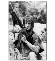 Cakatablo Rambo İlk Kan M 16 Siyah Beyaz MDF Tablo
