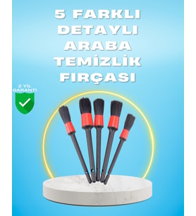 5'Li Araba Temizlik Fırçaları-Farklı Boyutlu Fırçalarla Derinlemesine Temizlik