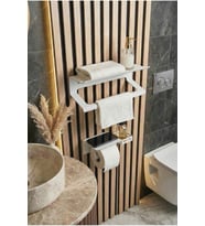 Paslanamaz Metal Havluluk & Wc Kağıtlık Set