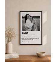 Anneye Özel Hediye 1 Fotoğraflı “ANNE” Tasarımlı Kolaj Fotoğraf Çerçevesi