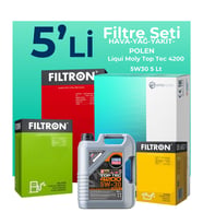 Filtron BMW 1.16D Filtre Bakım Seti Liqui Moly Motor Yağlı (2019-2023) 5 Li