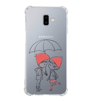 Samsung Galaxy J6 Plus  Köşe Korumalı Antişok Kapak Aşk Tasarımlı Şeffaf Silikon Kılıf