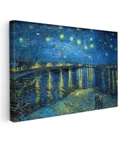 Kanvas Tablo Van Gogh Rhone Üzerinde Yıldızlı Gece Rıhtım Ressam Tablosu Ev Ofis Duvar Dekoru