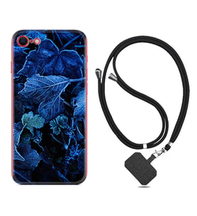 Apple iPhone 5 6 7 8 Plus Se XR Kılıf Boyun Askılı Silikon Blue Foid 1628