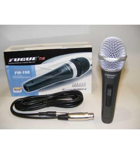 Fugue FM-198B Dinamik Kablolu Mikrofon - Gümüş Başlıklı (Başlangıç/Orta Seviye)  Tek Yönlü (Unidirectional) Kardioid Yapı, Vokal ve Sunum İçin Net Ses İletimi
