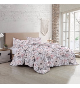 MonoHome Dream Roses Luxury Çift Kişilik Pamuk Saten Nevresim Takımı (Pudra)
