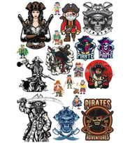 Korsan Kız ve Kuru Kafa Sticker Set 17 Parça Telefon, Tablet, Defter, Laptop Sticker