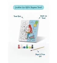 Doğum Günü Palyaçosu Boyama Tuvali – Şövalesiz Boya Seti 20x20