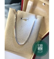 1.5 mm Küp Zincir Gümüş • Işıklı Kutuda Sevgiliye • Eşe • Babaya • Kolye