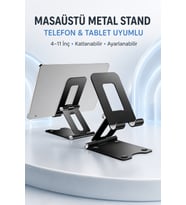 Taşınabilir Katlanabilir Metal Masaüstü Telefon Tablet Standı Ayarlanabilir Tutucu Kaymaz Taban 4-11 İnç