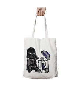 Star Wars Darth Vader R2-D2 iki Taraf Kalıcı Yıkanabilir Okul Plaj Omuz Bez Çanta