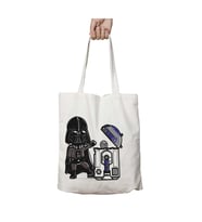 Star Wars Darth Vader R2-D2 iki Taraf Kalıcı Yıkanabilir Okul Plaj Omuz Bez Çanta