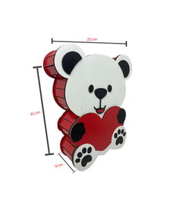 Panda Görünümlü Ahşap Hediye Kutusu (Kırmızı)