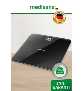 Modern Dijital Banyo Baskülü, Temperli Cam ve Şık Siyah Tasarım