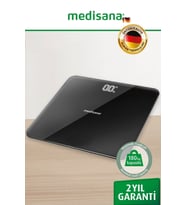 Modern Dijital Banyo Baskülü, Temperli Cam ve Şık Siyah Tasarım