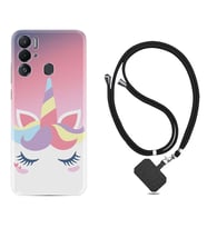 Tecno Pova Neo Kılıf Silikon Boyun Askılı İpli Desenli Silikon Sweety Unicorn 1737
