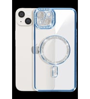 Pilelistore   iPhone 15 Kılıf Joke Simli Magneticsafe Kılıf - Mavi