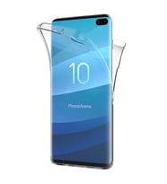 Samsung Galaxy S10 Plus 360 Derece Kılıf Şeffaf Silikon Ön + Arka