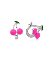 ?Gümüş Pembe Kiraz Çocuk Küpesi CSR2183013