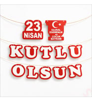 23 Nisan Kutlu Olsun Yazılı Dekor Seti - 12 Parça (Standart)