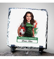 Kişiye Özel Hediye Karikatürlü En Başarılı Kadın Futbolcu Dekoratif Taş
