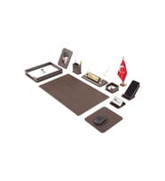 Dora Sümen Takımı 12 parça Kahverengi Masa Bayraklı