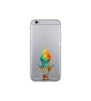 iPhone 6S Plus ile uyumlu Splash ahtapot tasarımlı şeffaf silikon kılıf