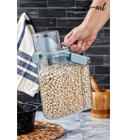 Özel Tasarım 1.8 L Kapaklı Sıvı Toz Deterjan Saklama Kabı Banyo Organizer Çok Amaçlı Saklama Kutusu mavi