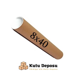 8x40 cm Kapaklı Silindir Postüp Rulo Gönderi Kutusu (10 ADET)