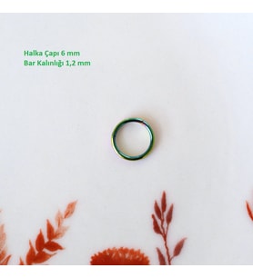 6 mm Hologram Cerrahi Çelik Düz Halka Tragus Piercing Helix Kıkırdak Rook Daith (Çok Renkli)