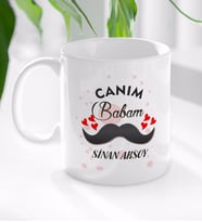 BK Gift Kişiye Özel Canım Babam Tasarımlı Beyaz Kupa Bardak - Model 2