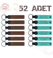 A Kahve & Turkuaz, Yılbaşı Kutlamalarına Küçük Hediyelik 52’li Set, Kişiselleştirilebilir Anahtarlık
