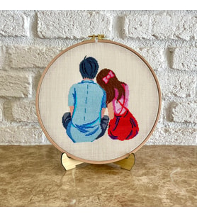 Seretamin Handmade Sevgili Kanaviçe Nakışlı Duvar Süsü