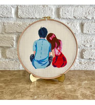 Seretamin Handmade Sevgili Kanaviçe Nakışlı Duvar Süsü
