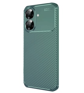 Realme Note 60 Kılıf Auto Focus Karbon Kapak - Koyu Yeşil