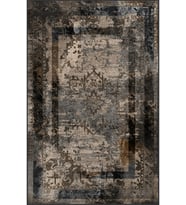 Eliana Home Baskılı, Yıkanabilir Kaymaz Taban Salon Halısı LNA1548-SD280 100x150 cm (Kahverengi)