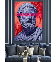 Antik Heykel Pop Art Dekoratif Kanvas - Mdf Ahşap Tablo