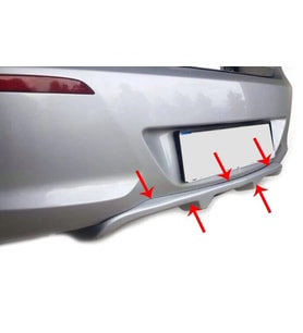 Hyundai İ20 Uyumlu Arka Orta Tampon (Difüzör) Fiber 2012-2014